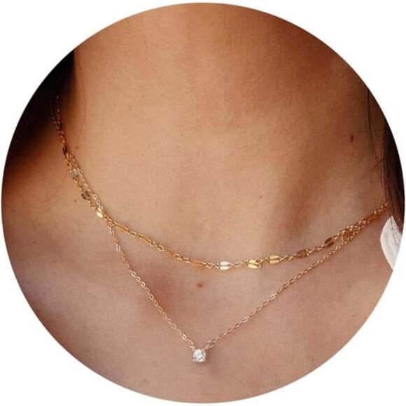 Jewelry - Diamond Necklaces for Women, Dainty 14k Gold/Sterling Silver Choker Necklace